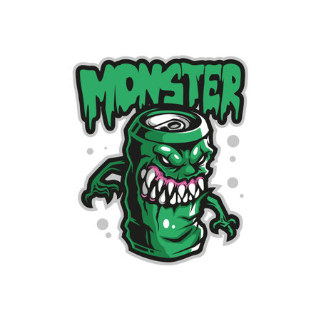 Monster mascot logo design vector with modern illustration concept style for badge, emblem and t shirt printing. Drink monster illustration.のイラスト素材