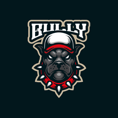 Bully mascot logo design vector with modern illustration concept style for badge, emblem and t shirt printing. Dog head illustration.のイラスト素材