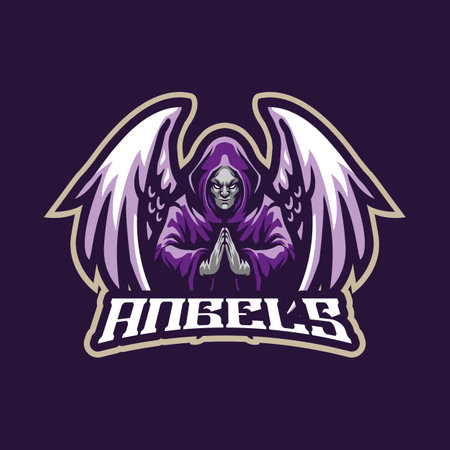 Angels mascot logo design with modern illustration concept style for badge, emblem and tshirt printing. Angels illustration for sport and esport team.のイラスト素材