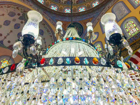 Interior of the Suleymaniye Mosque in Istanbul, Turkeyの写真素材