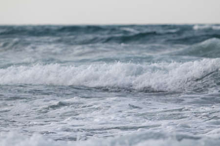 Waves on the sea. Close-up. Selective focus.の写真素材