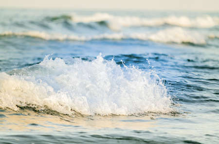 Splashing wave on the sea. Sea water background. Ocean waveの写真素材