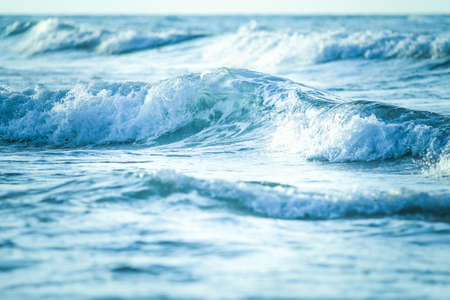 Waves on the seashore close-up. Nature backgroundの写真素材