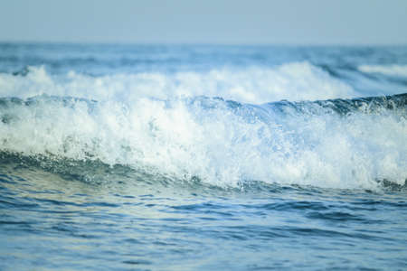 Beautiful sea waves on the seashore. Close-up.