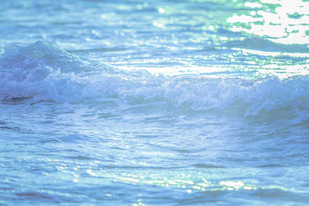 Sea wave close-up. Blue water background. Summer vacation conceptの写真素材