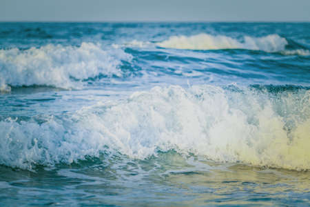 sea waves on the shore of the beach close-up. high quality photoの写真素材