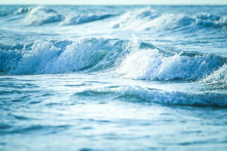 Sea waves on the seashore. Soft focus. Nature background