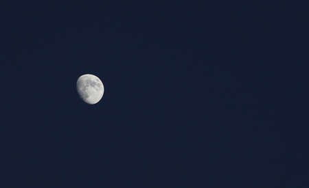 The moon in the dark blue sky. The moon in the dark blue sky.