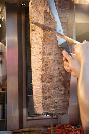 Turkish Doner kebab on the street in Istanbul, Turkeyの写真素材