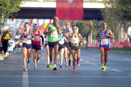Athletes running Istanbul Half Marathon in Istanbulの写真素材