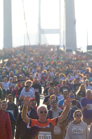 Athletes running in Istanbul Half Marathon.