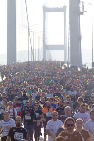 Athletes running in Istanbul Half Marathon.
