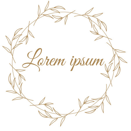 Hand drawn floral frames with flowers, branch and leaves. Wreath. Elegant logo template. Vector illustration for labels, branding business identity, wedding invitationのイラスト素材