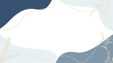 leaf boho abstract liquid background color blue bohemian style template vectorのイラスト素材