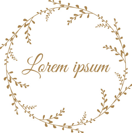 Hand drawn floral frames with flowers, branch and leaves. Wreath. Elegant logo template. Vector illustration for labels, branding business identity, wedding invitationのイラスト素材