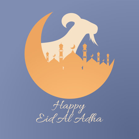 eid al adha greeting card for social media postのイラスト素材