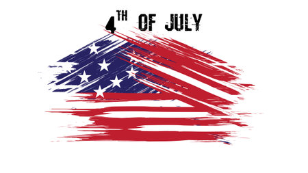 happy independence day american with grungy flag style gereting for social media postのイラスト素材