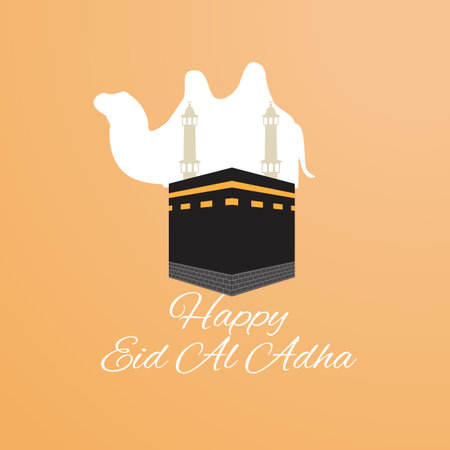 eid al adha greeting card for social media postのイラスト素材