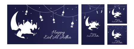 eid al adha greeting card for social media postのイラスト素材