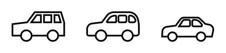 car icon with stroke line iconのイラスト素材