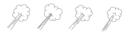 smoke doodle cartoon and comic effectのイラスト素材