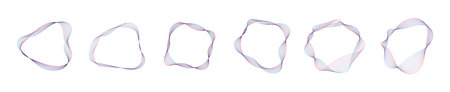wavy circle blue and purple frame background dynamic waveformのイラスト素材