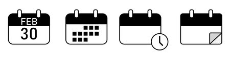 calendar icon date time icon setのイラスト素材