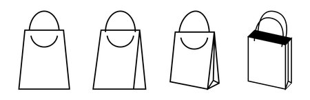 shopping bag icon for online shop market vector simpleのイラスト素材