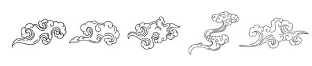 curly chinese traditional cloud drawingのイラスト素材
