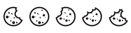 cookies icon bited cookie biscuitのイラスト素材