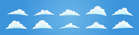 sky flat design cartoon cloudのイラスト素材
