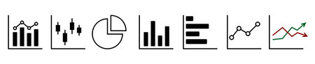 graph icon line graph circle graph analytic stats and investment icon sign symbolのイラスト素材