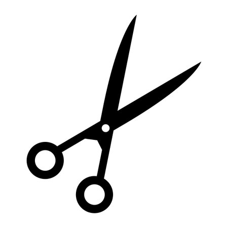 scissors cut icon black sillhouetteのイラスト素材