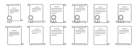 legal document such as certificate award regulation, tax, and agreement documentのイラスト素材