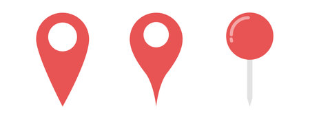 pinned map icon red location tagのイラスト素材