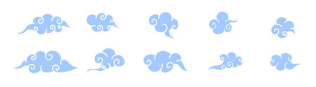 cartoon fantasy cloud with swirl imagination dream and fantasy styleのイラスト素材