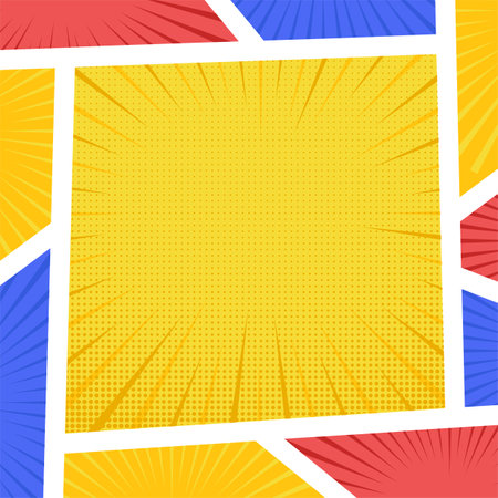 comic book panel page background template squareのイラスト素材