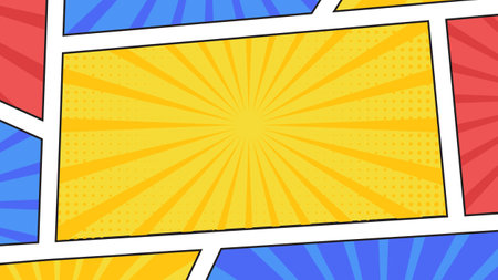 colorful comic panel background abstract vectorのイラスト素材