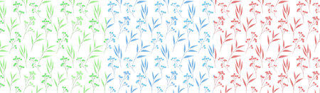 leafes and berries seamless patternのイラスト素材