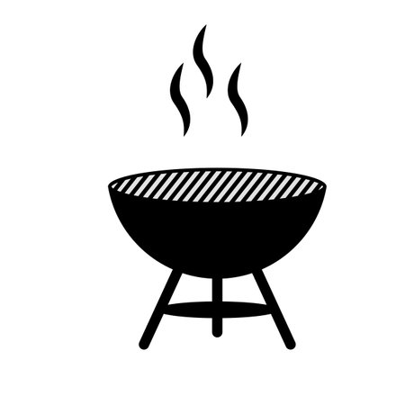 barbeque stove silhouette roaster isolated iconのイラスト素材