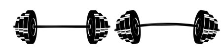 barbell illustration gym body builder iconのイラスト素材