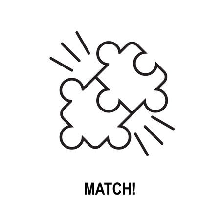 match icon logo illustration with 2 piece of puzzleのイラスト素材