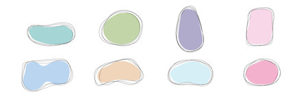 blob shape irreglar doodle amoeba doodle hand drawingのイラスト素材