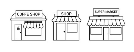market store icon flat and simpleのイラスト素材