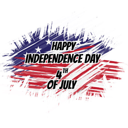 happy independence day american with grungy flag style gereting for social media postの写真素材