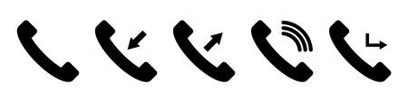 Simple Set of Phone Related Vector Line Icons. Contains such Icons as Global Calls, Online Support, Mobile Phone and moreのイラスト素材