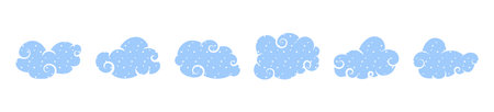 cartoon fantasy cloud with swirl line and stars sprinkle imagination dream and fantasy styleのイラスト素材