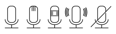 mic microphone icon muted silenced loud speaker iconのイラスト素材