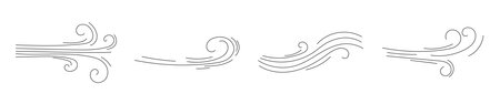 wind element flow doodle vectorのイラスト素材