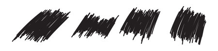 Set of thick brushstrokes. Irregular drawing strokes. Vector brush stroke background. Texture and grunge styleのイラスト素材